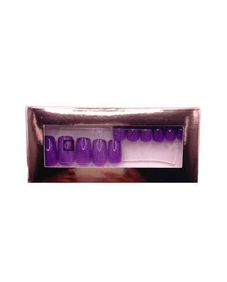 Glossy Medium Square Press On Nails in Purple W/ FREE NAIL GLUE