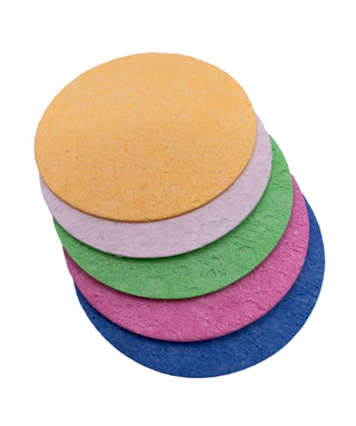 Expand when Wet Premium Facial Sponges in Assorted Colors (Pack of 5)